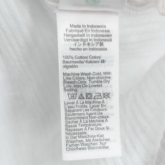 J Crew Cap-Sleeve Tunic Cover-Up Dress Soft Gauze White V-Neck Womens Sz XXS - Picture 8 of 12